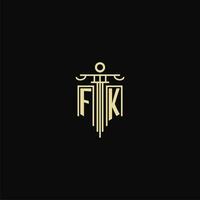 fk första monogram för advokater logotyp med pelare design idéer vektor