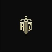 rz Initiale Monogramm zum Anwälte Logo mit Säule Design Ideen vektor