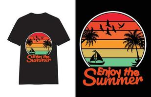 sommar surfing t-shirt design vektor