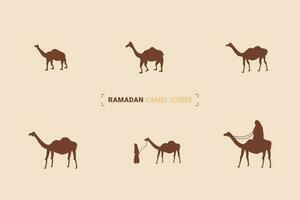 arab kamel ikoner vektor
