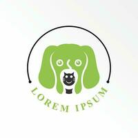 einfach und einzigartig Hund und Katze Kopf auf oben Nieder Bild Grafik Symbol Logo Design abstrakt Konzept Vektor Aktie. können Sein benutzt wie ein Symbol verbunden zu Tier oder Haustier