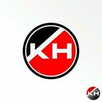 Brief oder Wort kh ohne serif Negativ Raum Schriftart im Kreis Block Bild Grafik Symbol Logo Design abstrakt Konzept Vektor Aktie. können Sein benutzt wie ein Symbol verbunden zu Sport oder Automobil