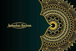 Ramadan kareem im Luxus Stil mit golden Mandala auf dunkel Hintergrund zum Ramadan Mubarak. Ramadan Stil, Ramadan karem. Hintergrund Vektor Illustration.