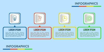 Geschäft Prozess Infografik Vorlage. Infografik Design mit Optionen oder Schritt Nummer 4. Vektor Illustration Grafik Design