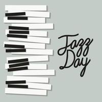 jazz dag affisch med pianotangentbord vektor
