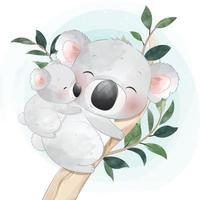 söt koala björn mor och baby illustration vektor