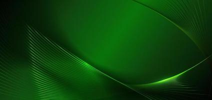 abstrakt Grün glühend Linien gebogen überlappend auf Grün Hintergrund. Vorlage Prämie vergeben Design. vektor