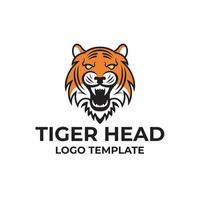 rytande tiger raseri huvud logotyp vektor