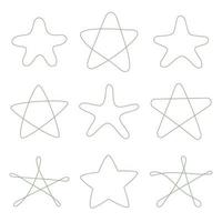 Gliederung Sterne einstellen Symbol isoliert Vektor Illustration.