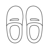 Hausschuhe, Haus Schuhe Linie Symbol isoliert Vektor Illustration.