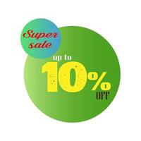 super försäljning upp till 10 procent av märka vektor