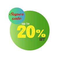 Super Verkauf oben zu 20 Prozent aus Labe vektor