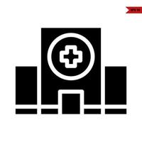 Krankenhaus-Glyphe-Symbol vektor