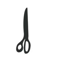 scissor ikon. hand dragen professionell par av sax skärande hår eller handarbete. hantverk och sax platt kreativ sax. vektor illustration