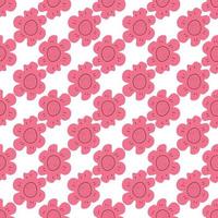 florales nahtloses Vektormuster mit Blumen. Frühlingsflora. einfacher handgezeichneter Kinderstil. hübsches Ditsy für Stoff, Textil, Tapete. digitales Papier im weißen Hintergrund vektor