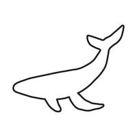 val, svart linje silhuett hav djur. Havsliv i scandinavian stil på en vit bakgrund. bra för affisch, kort, kläder skriva ut. vektor illustration