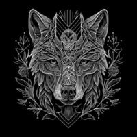 ein Wolf Illustration erfasst das Wesen von das majestätisch und heftig Kreatur, häufig mit es ist Piercing Blick, glatt Fell, und mächtig bauen vektor