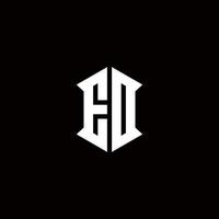 ed Logo Monogramm mit Schild gestalten Designs Vorlage vektor