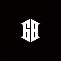 gb Logo Monogramm mit Schild gestalten Designs Vorlage vektor