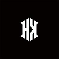 hk logotyp monogram med skydda form mönster mall vektor