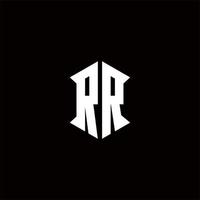 rr Logo Monogramm mit Schild gestalten Designs Vorlage vektor