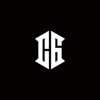 cg Logo Monogramm mit Schild gestalten Designs Vorlage vektor