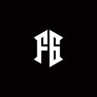 fg Logo Monogramm mit Schild gestalten Designs Vorlage vektor