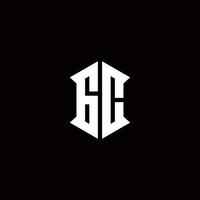 gc Logo Monogramm mit Schild gestalten Designs Vorlage vektor