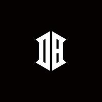 db Logo Monogramm mit Schild gestalten Designs Vorlage vektor