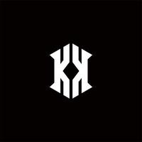 kk logotyp monogram med skydda form mönster mall vektor