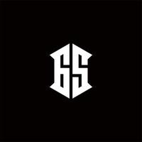 gs logotyp monogram med skydda form mönster mall vektor