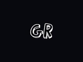 svart vit gr logotyp, första gr brev logotyp ikon vektor