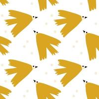 nahtloses Hintergrundmuster des Vektorkindes mit skandinavischem Vogel für Babyparty, Textildesign. einfache Textur für nordische Tapeten, Füllungen, Webseitenhintergrund. vektor