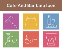 Cafe und Bar Vektor Symbol einstellen