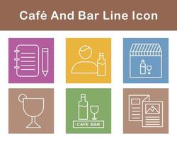 Cafe und Bar Vektor Symbol einstellen