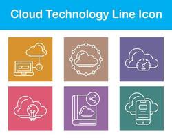 Wolke Technologie Vektor Symbol einstellen