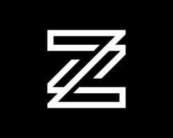 brev z initialer linje konst linjär modern geometrisk minimalistisk enkel monogram vektor logotyp design