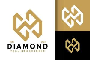 Brief n Diamant Schmuck Logo vektor
