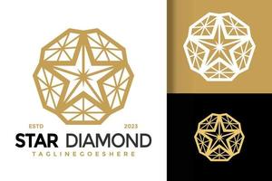 lyx stjärna diamant Smycken logotyp vektor