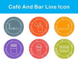 Cafe und Bar Vektor Symbol einstellen