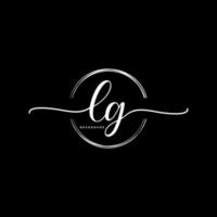 Initiale lg feminin Logo Sammlungen Vorlage. Handschrift Logo von Initiale Unterschrift, Hochzeit, Mode, Schmuck, Boutique, Blumen- und botanisch mit kreativ Vorlage zum irgendein Unternehmen oder Geschäft. vektor