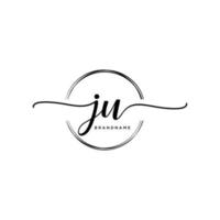 Initiale ju feminin Logo Sammlungen Vorlage. Handschrift Logo von Initiale Unterschrift, Hochzeit, Mode, Schmuck, Boutique, Blumen- und botanisch mit kreativ Vorlage zum irgendein Unternehmen oder Geschäft. vektor