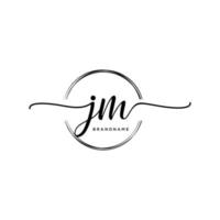 Initiale jm feminin Logo Sammlungen Vorlage. Handschrift Logo von Initiale Unterschrift, Hochzeit, Mode, Schmuck, Boutique, Blumen- und botanisch mit kreativ Vorlage zum irgendein Unternehmen oder Geschäft. vektor