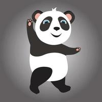 liten panda gående vektor bild och illustration