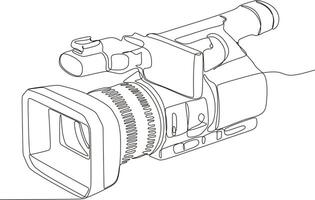 kamera kontinuerlig enda linje ikon, grafik vektor illustration