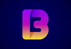 abstrakt Origami Brief b Logo Design Vorlage. eben Stil Anwendung Symbol. Vektor Illustration