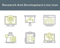forskning och utveckling vektor ikon uppsättning
