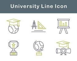 universitet vektor ikon uppsättning