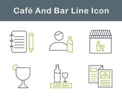 Cafe und Bar Vektor Symbol einstellen