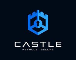 castel citadell torn fästning fäste nyckelhål Integritet säkerhet skydd ikon vektor logotyp design
